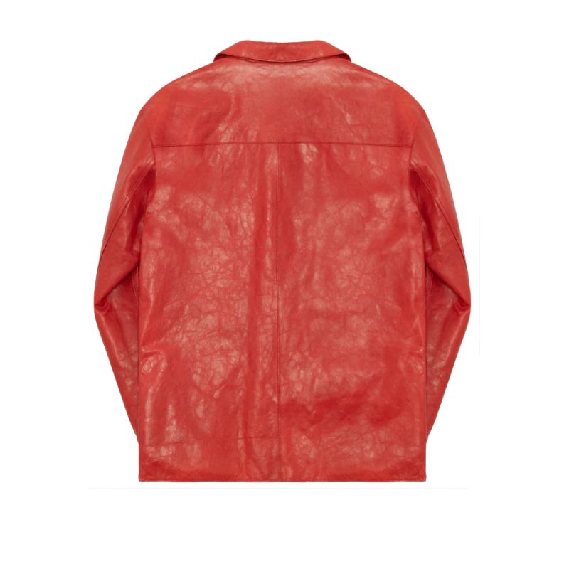 Red Guts Leather Car Jacket