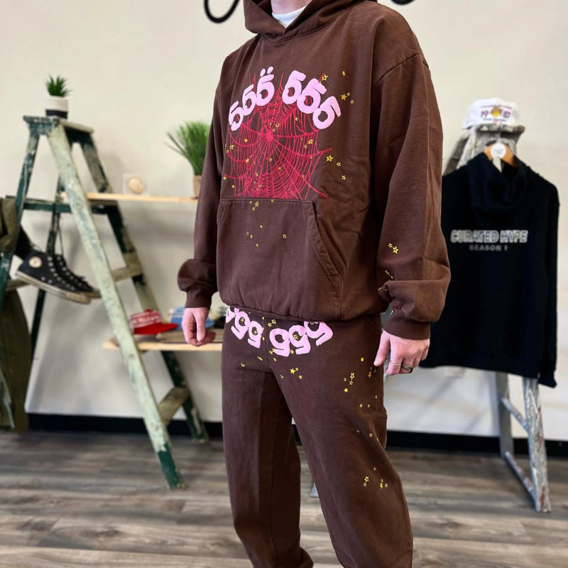 Sp5der Classic Sweatpant Brown