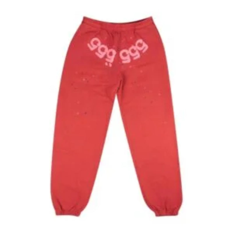 Sp5der Worldwide Red Angel Number 555 Sweatpants Red4