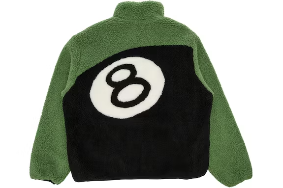 Stussy 8 Ball Sherpa Reversible Jacket Green