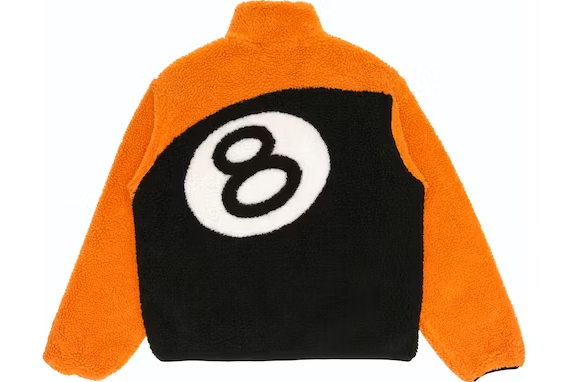 Stussy 8 Ball Sherpa Reversible Jacket Orange