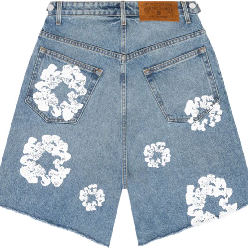 The Cotton Wreath Jean Short blue