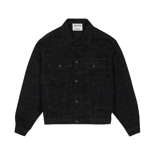 Trapstar x Iceberg AOP Denim Jacket Black